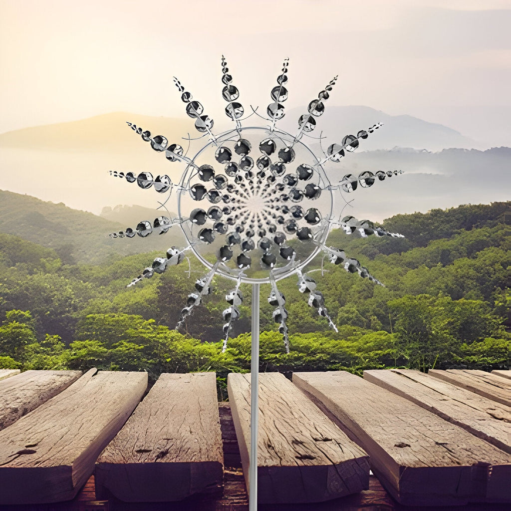 Weather-Resistant Kinetic Metal Wind Spinner — Garden Decor