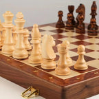 Premium Foldable Wooden Chess Set with Storage