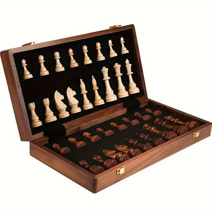 Premium Foldable Wooden Chess Set with Storage
