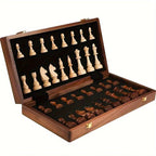 Premium Foldable Wooden Chess Set with Storage