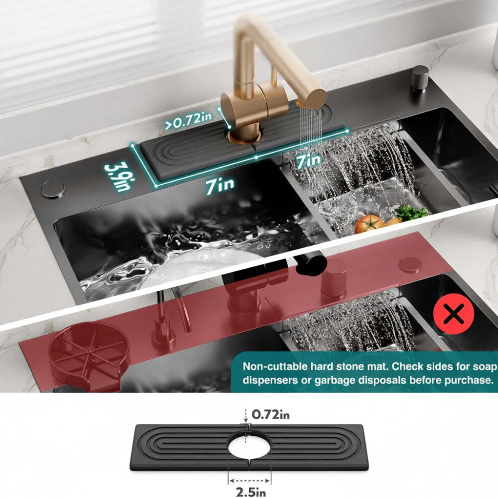 Diatomite Sink Drying Tray with Faucet Cutout, Quick Dry