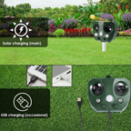 Solar Ultrasonic Bird Deterrent with LED Lights