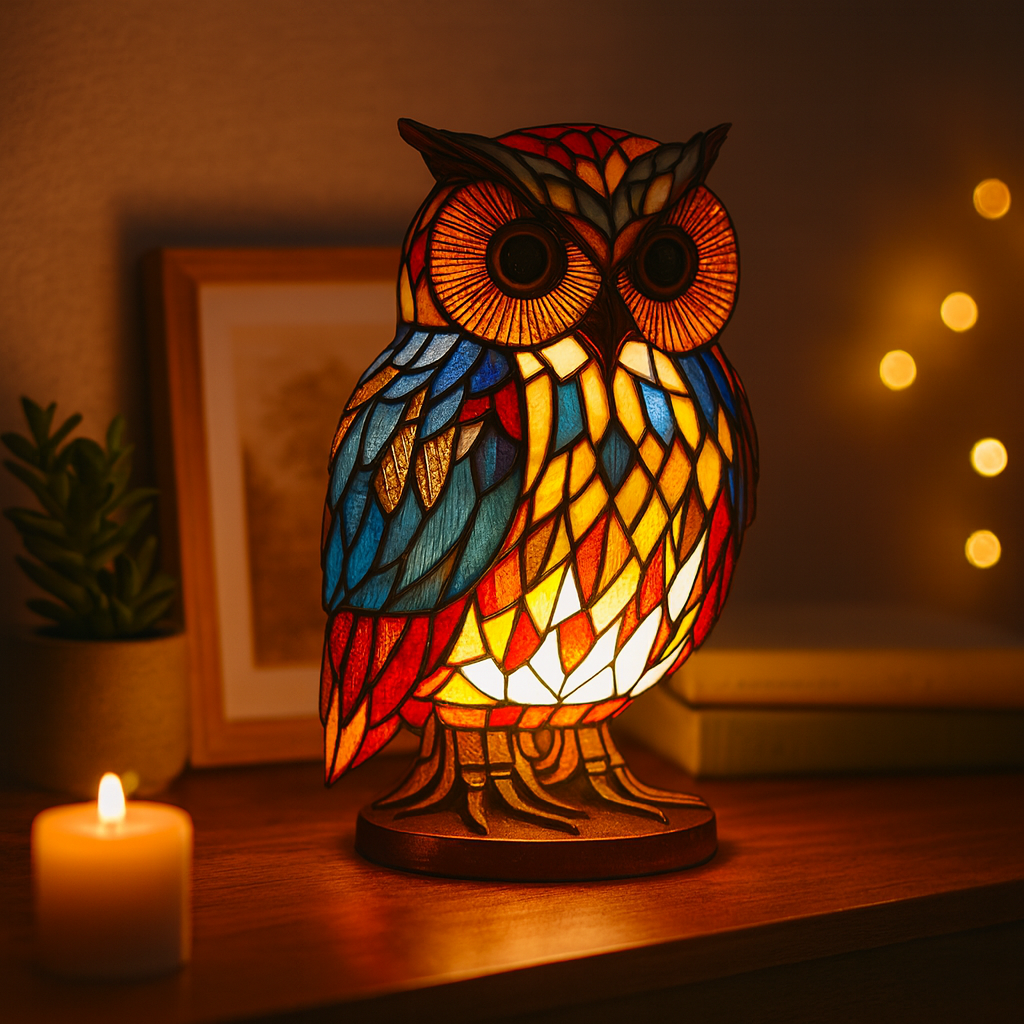 Handcrafted Animal Mosaic Table Light, 17cm Accent Lamp