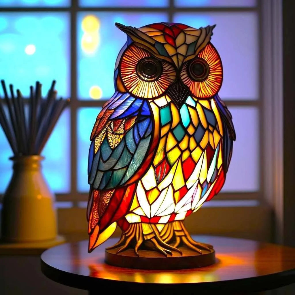Handcrafted Animal Mosaic Table Light, 17cm Accent Lamp