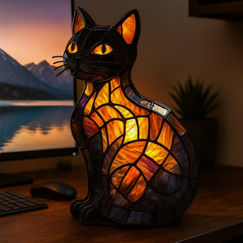 Cat‑Shaped Table Night Lamp with Warm Ambient Glow