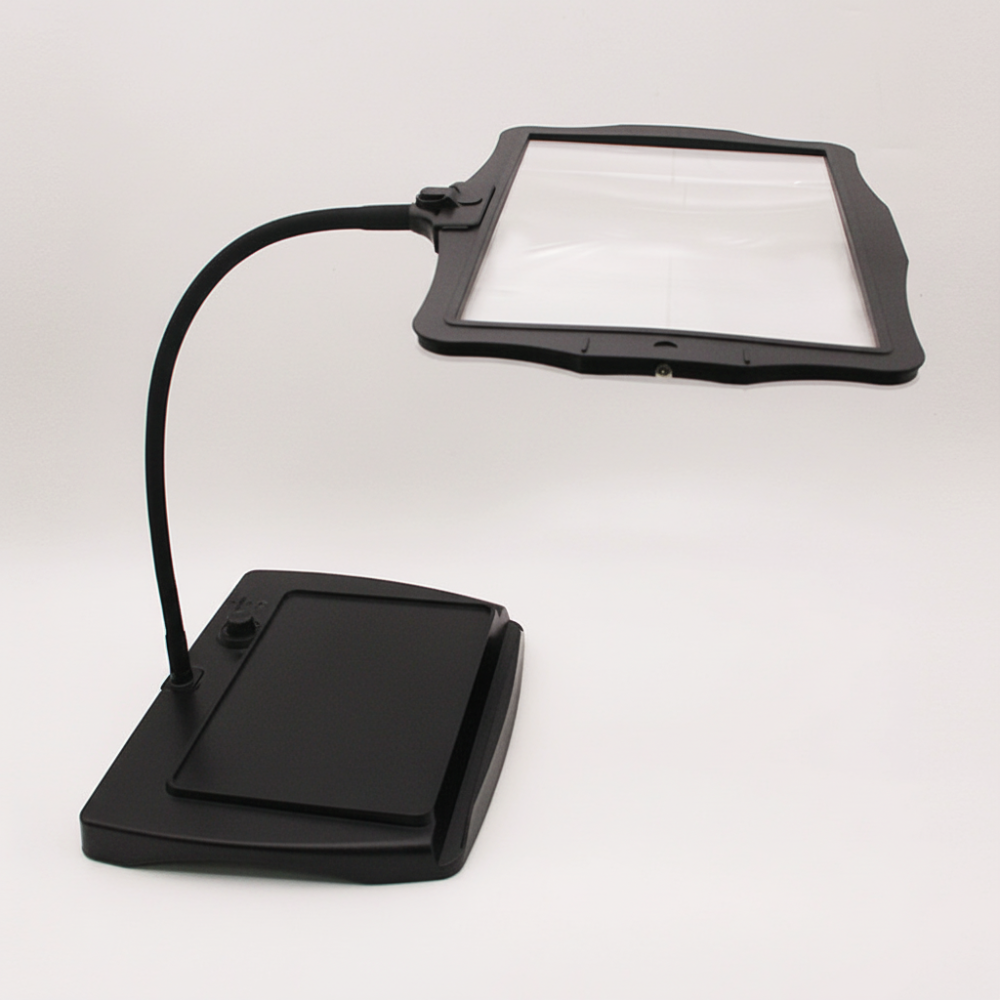 LED Reading Lamp with Large Magnifying Lens — Adjustable