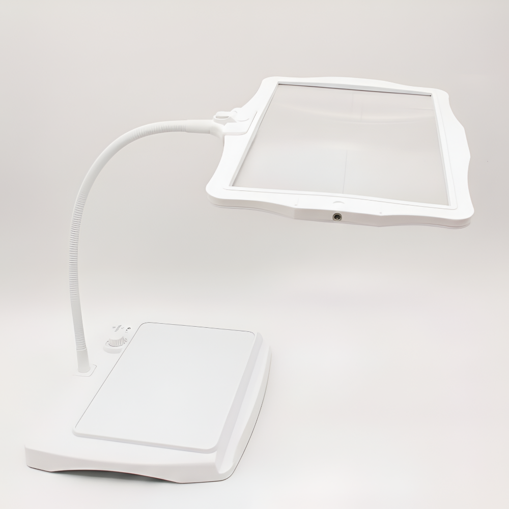 LED Reading Lamp with Large Magnifying Lens — Adjustable