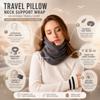 Scarf-Style Travel Neck Wrap — Adjustable Support Pillow