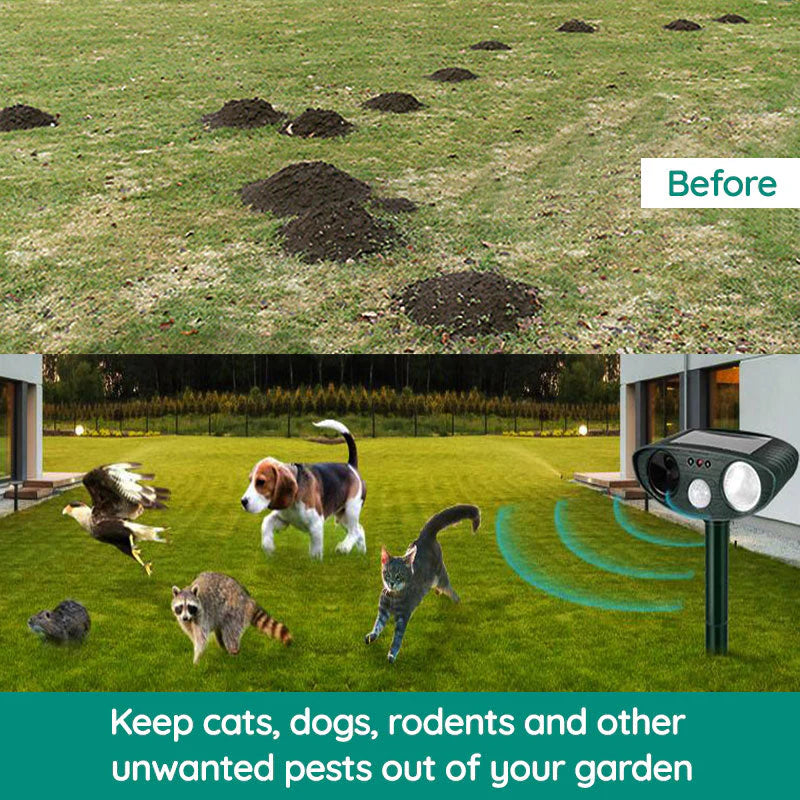 Solar Ultrasonic Armadillo Repeller for Yards