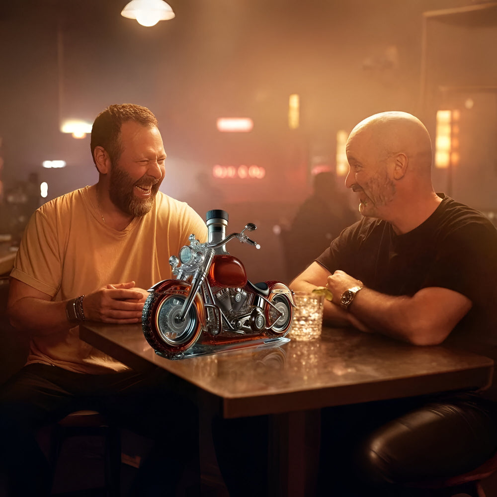 Motorcycle Glass Whiskey Decanter — Decorative Bottle