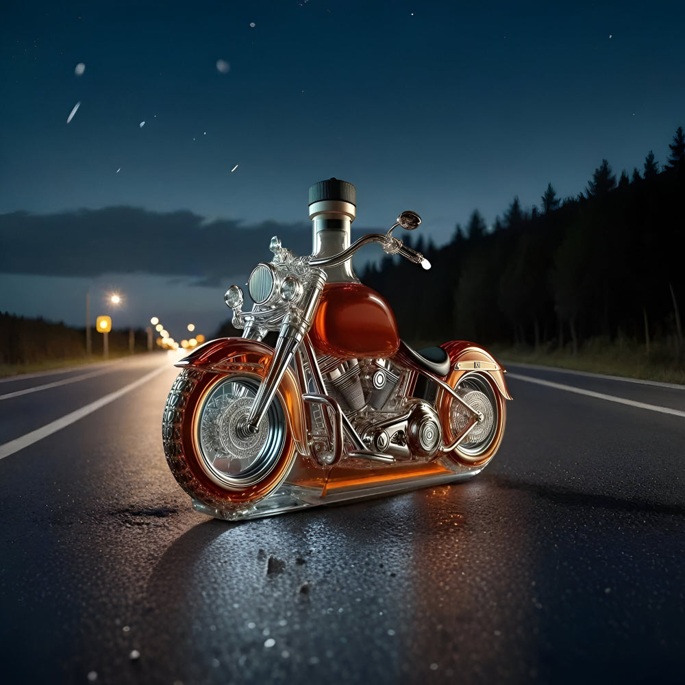 Motorcycle Glass Whiskey Decanter — Decorative Bottle