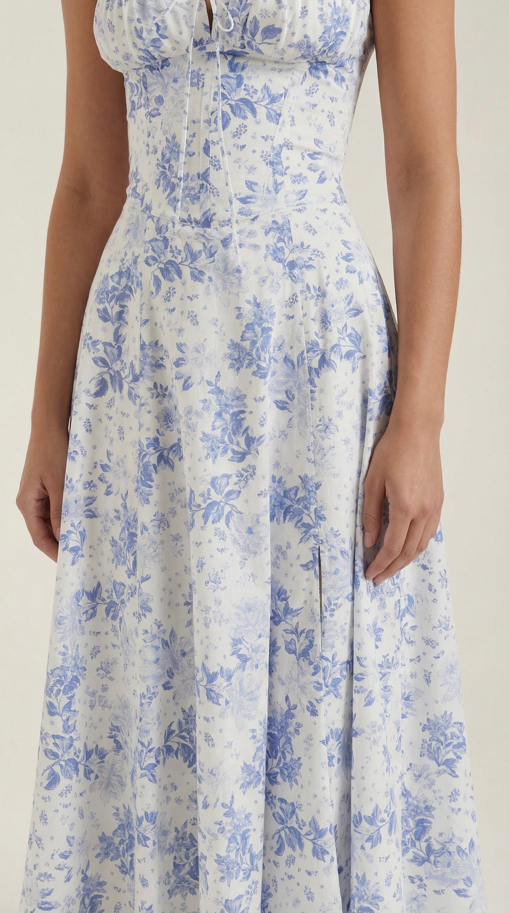 Rosa Mae Women’s Midi Sundress – Sweetheart Neckline Floral A-Line Dress, Cottagecore Elegant Tea-Length Summer Dress