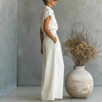 Women’s Solid Color Two-Piece Pants Set – Minimalist Relaxed Fit Co-Ord Outfit