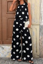 Women’s Minimalist 2-Piece Set – Lightweight Polyester Casual Top & Pants Everyday Lounge Outfit