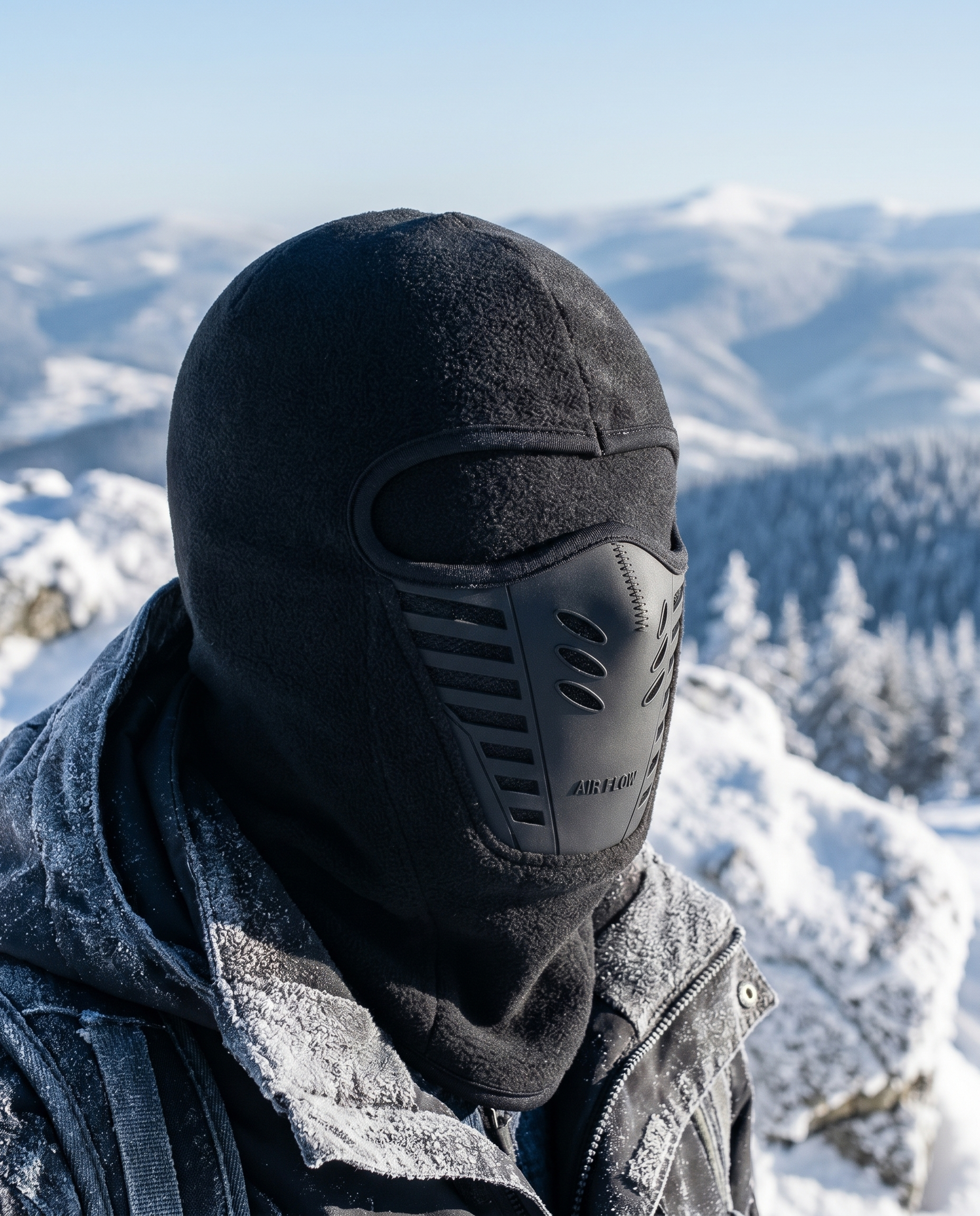 Thermal windproof balaclava worn in winter, lifestyle
