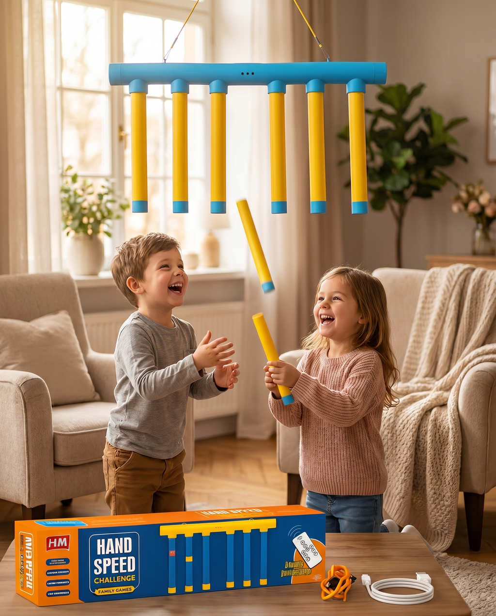 Kids reaction-trainer game being played, lifestyle
