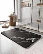 Quick-dry diatom stone bath mat in bathroom, lifestyle
